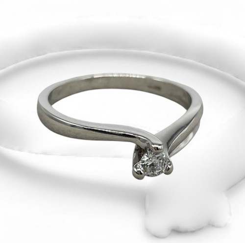 Anello solitario oro bianco - oro,