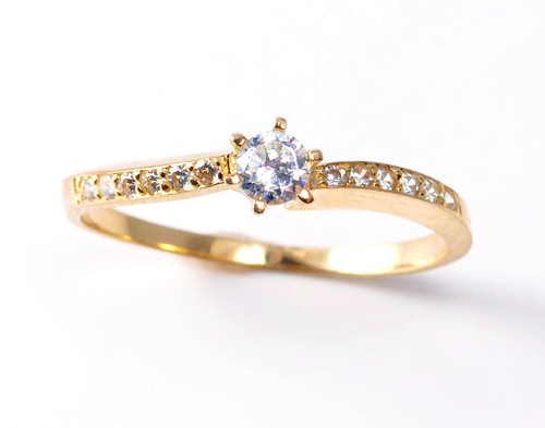 9ct oro giallo solitario - 9ct, &