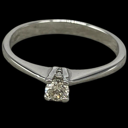 Anello solitario oro bianco - solitario,
