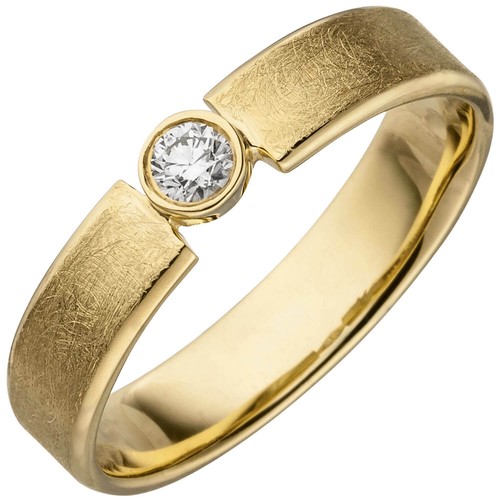 Anello solitario 585 oro - anello,